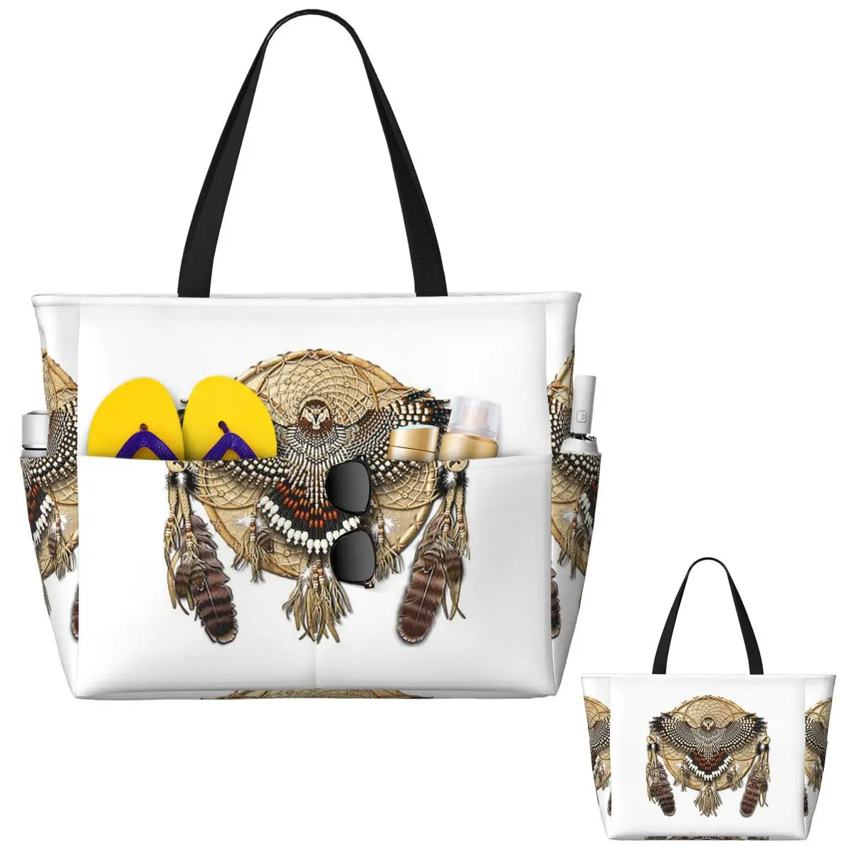

Red-Tail Hawk Dreamcatcher Mandala Пляжная большая сумка Спортивная сумка для занятий йогой в тренажерном зале Большая большая сумка Женская дорожная сумка Сумка для фитнеса
