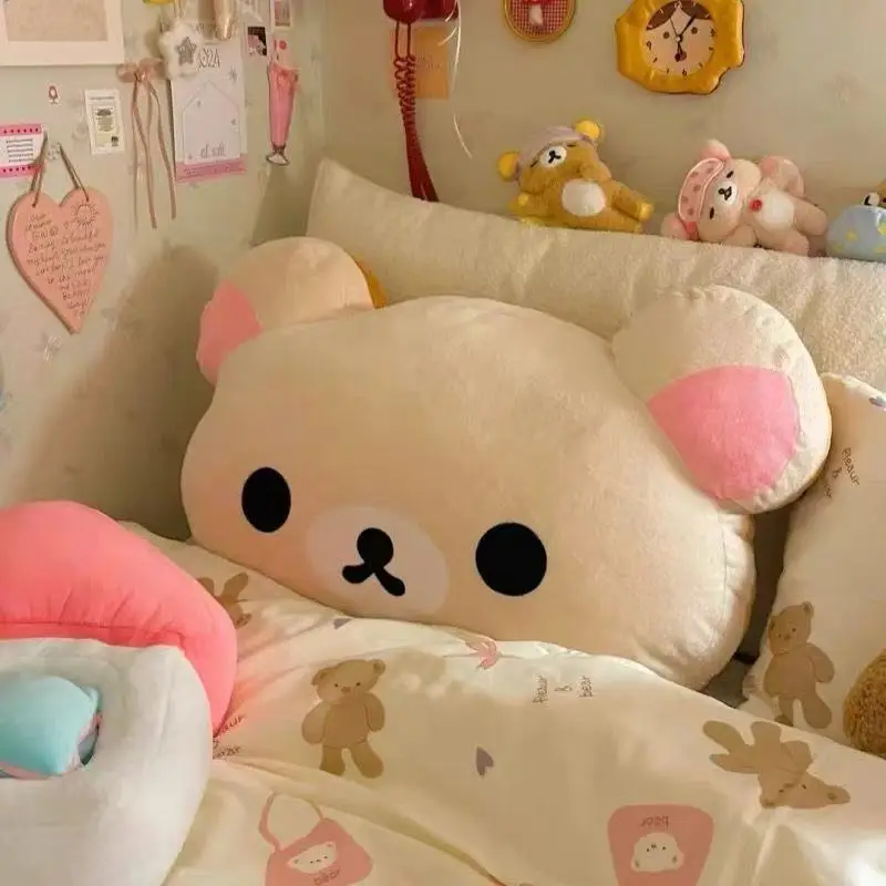 Süßes Rilakkuma Plüsch warmes Handkissen Cartoon Bär weiches Stofftier Peluche Kissen Geburtstagsgeschenk
