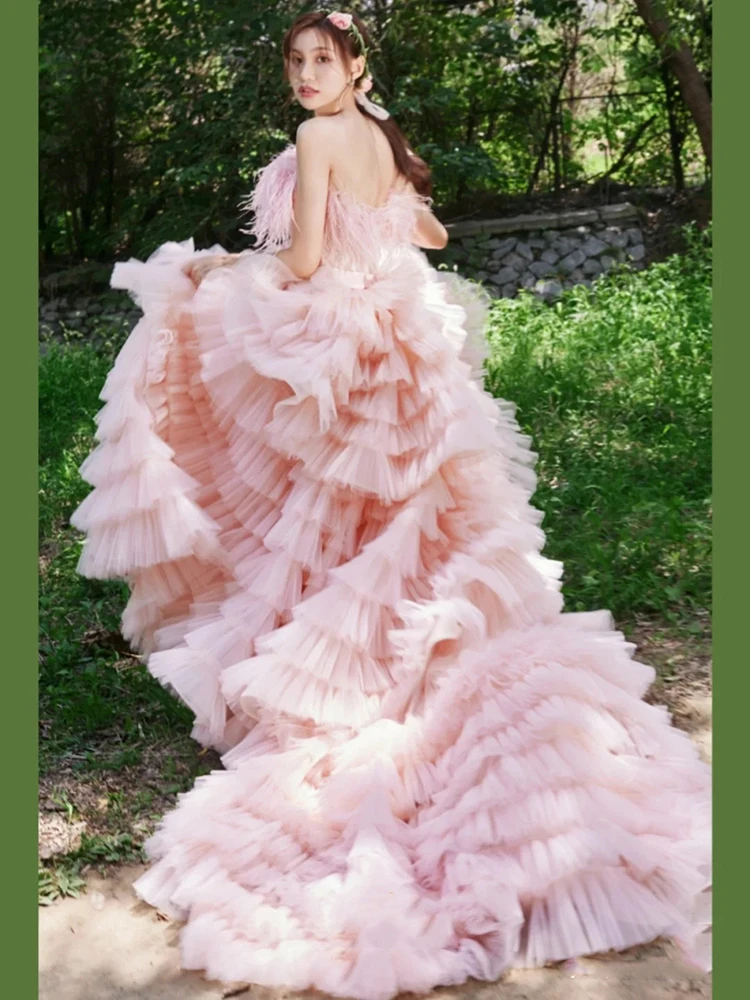 Vestidos De Novia a la moda para mujer, vestidos de novia De princesa escalonados, Vestido Formal de novia, Vestido De novia de boda