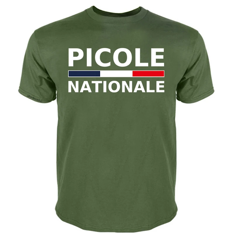 Picole Nationale T Shirt Loose men Cotton Printed T-shirt national picole TShirts Humorous homme tshirt classical tops