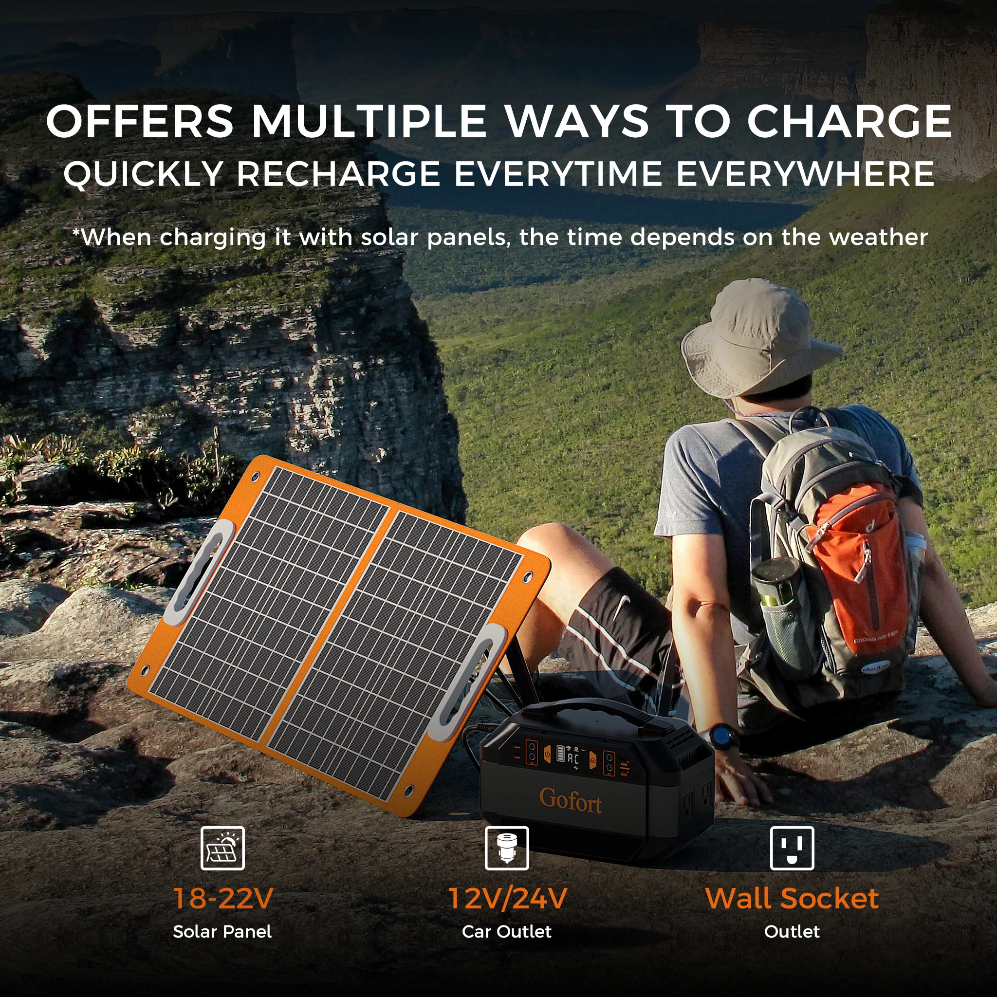 FF Flashfish 288.6Wh Portable Power Station Solar Generator 330W Lithium Batteries AC Outlets Battery Backup Power Pack Outdoor
