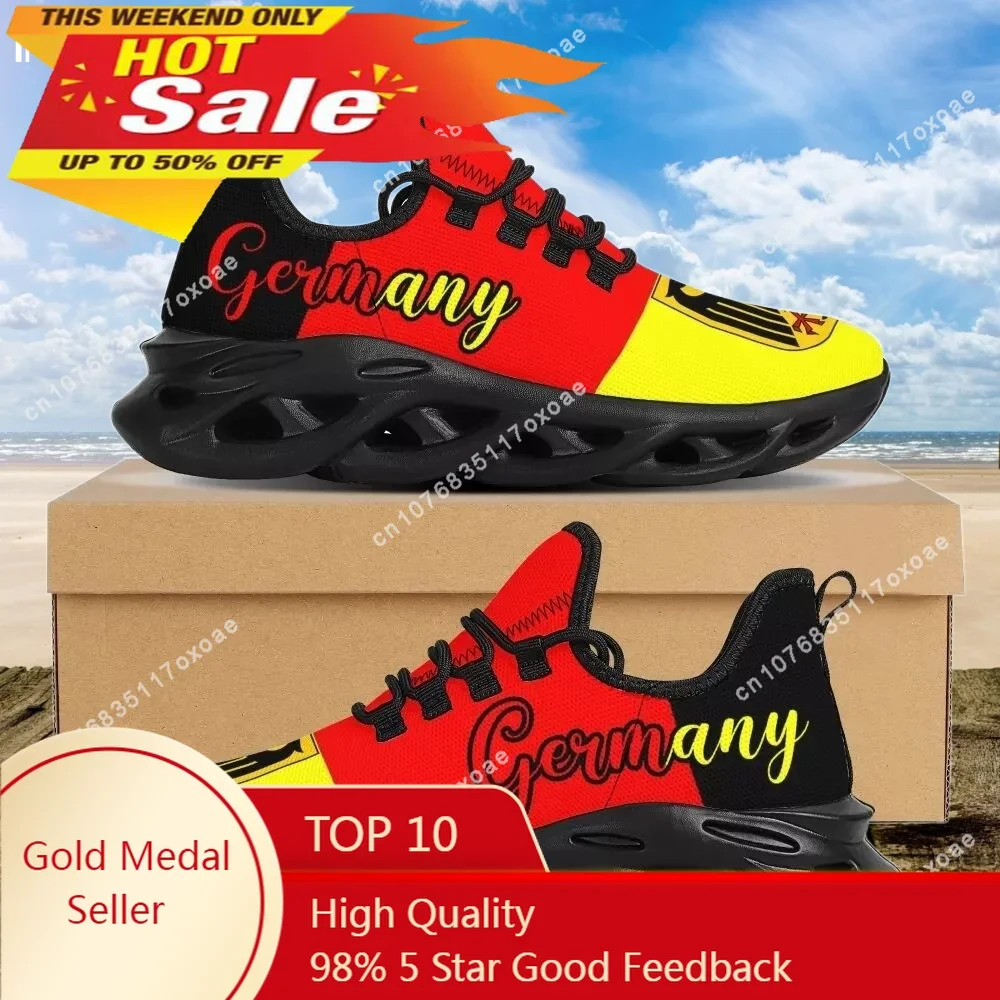 Germany Flag Print Women Mesh Swing Shoes Lightweight Lace up Platform Sneakers Ladies Girls Outdoor Sport Shoes