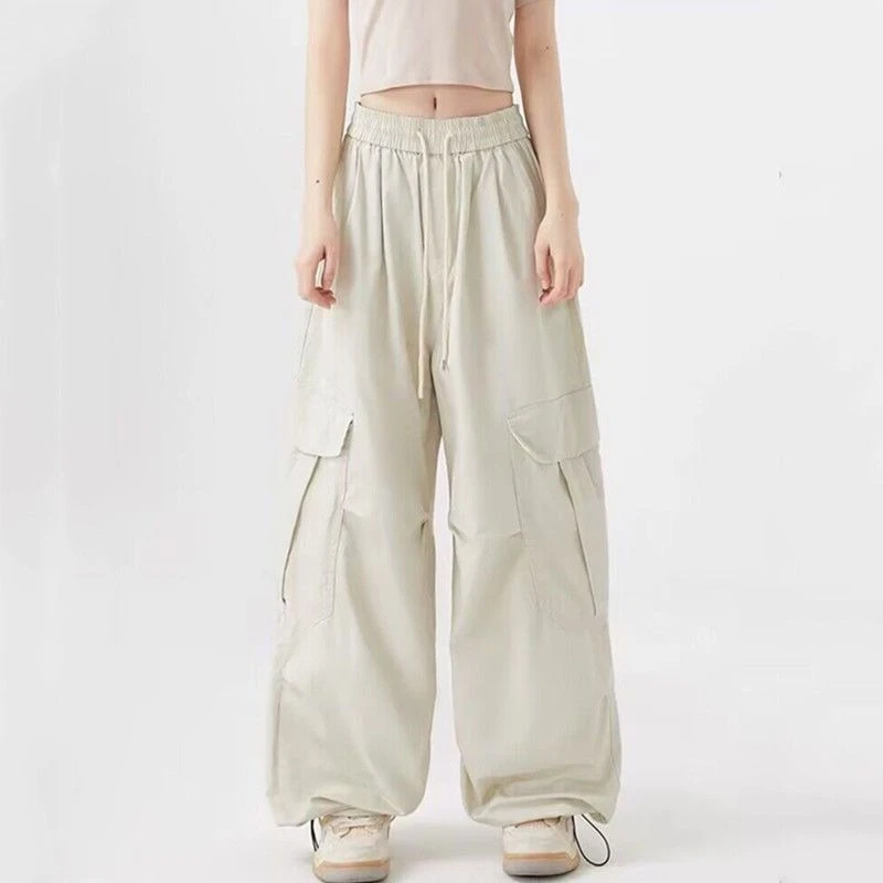 Frauen Workwear Hosen Baggy Pants Baggy Hose Frau Colt ing dünne hoch taillierte Taschen Kordel zug y2k Streetwear Chic Design