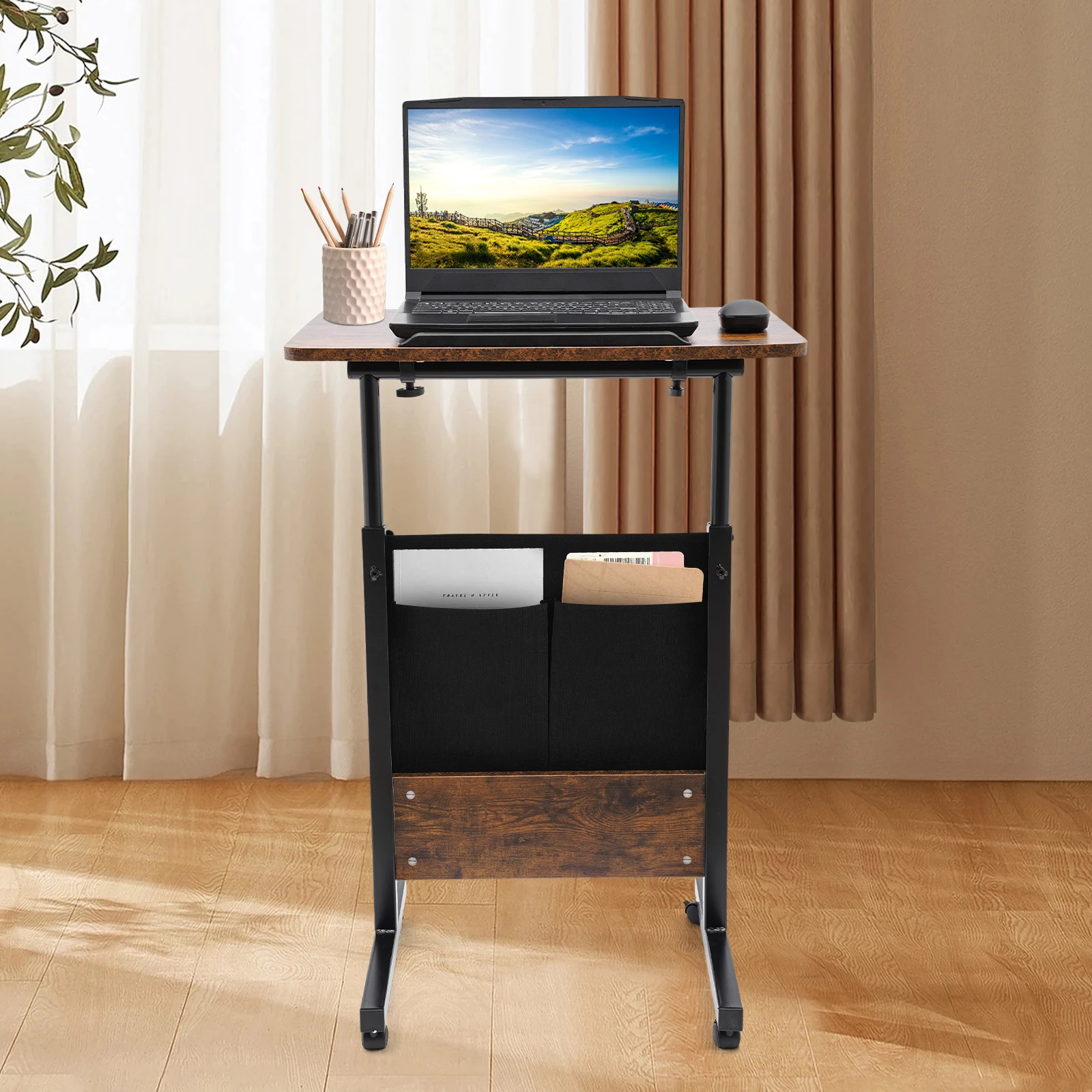 

Adjustable Height Standing Desk, Portable Laptop Desk, Rolling Computer Stand with Adjustable Height for your Office,Living Room
