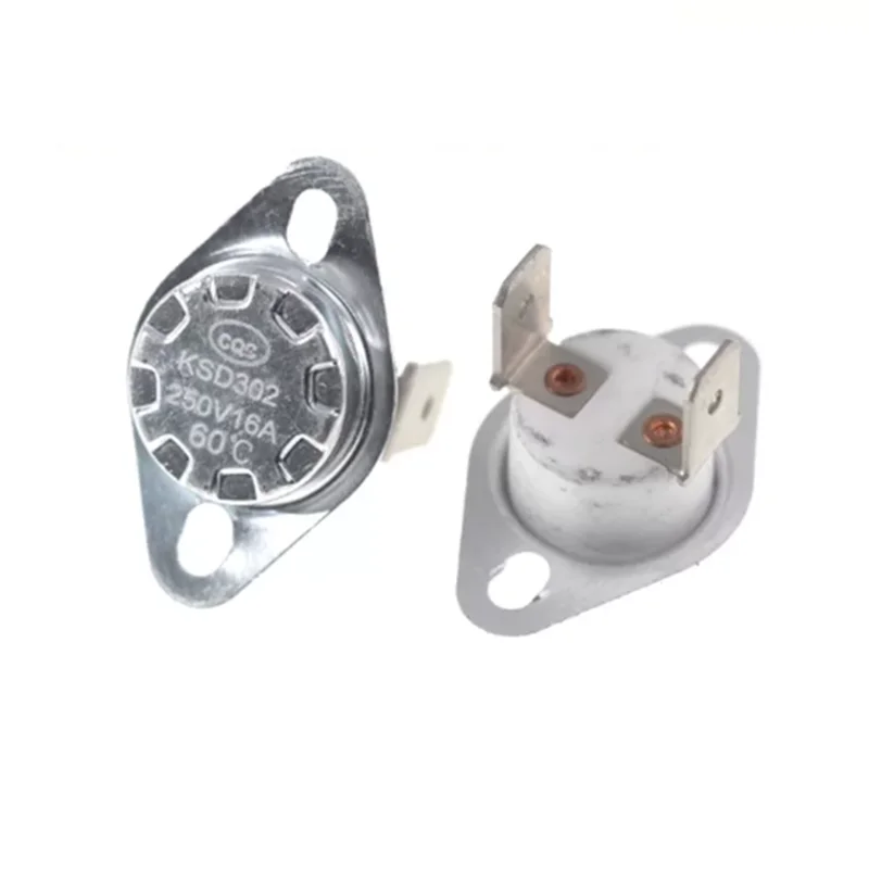 10PCS/Lot KSD302 Temperature Switch Thermostat Sensor Ceramic 16A/250V Normally Close 40-150 Degree