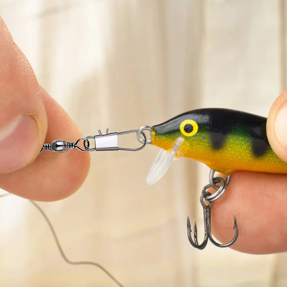 

200 шт. высококачественных стальных подшипниковых вертлюгов с защелкой и фиксатором, соединители для приманок, рыболовные аксессуары