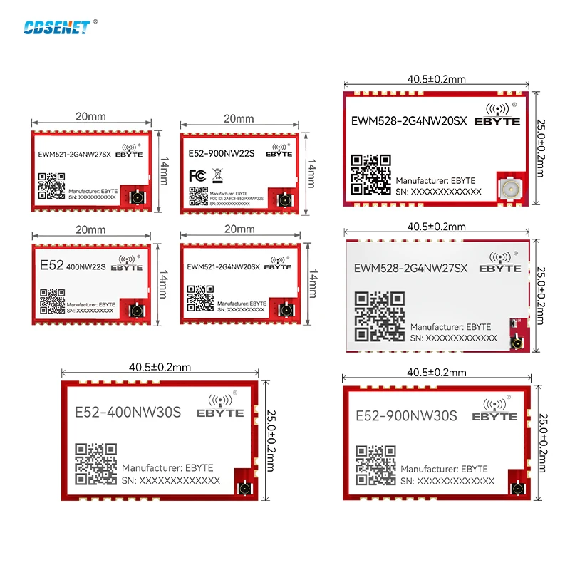 

2.4G 433 470 868 915M Lora Mesh Module FSK Mesh CDSENET 22/30dbm Long Distance Automatic Routing Antenna PCB Stamp Holes