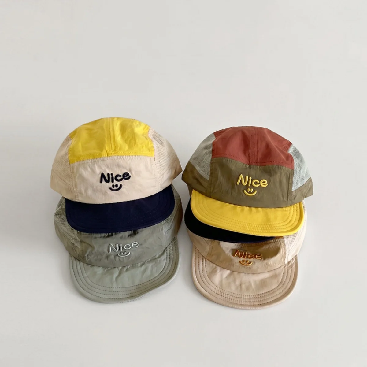 Kids Summer Baseball Cap Color Blocking Embroidery Letter Sun Hat for Boys and Girls Thin Breathable Children Sports Hat