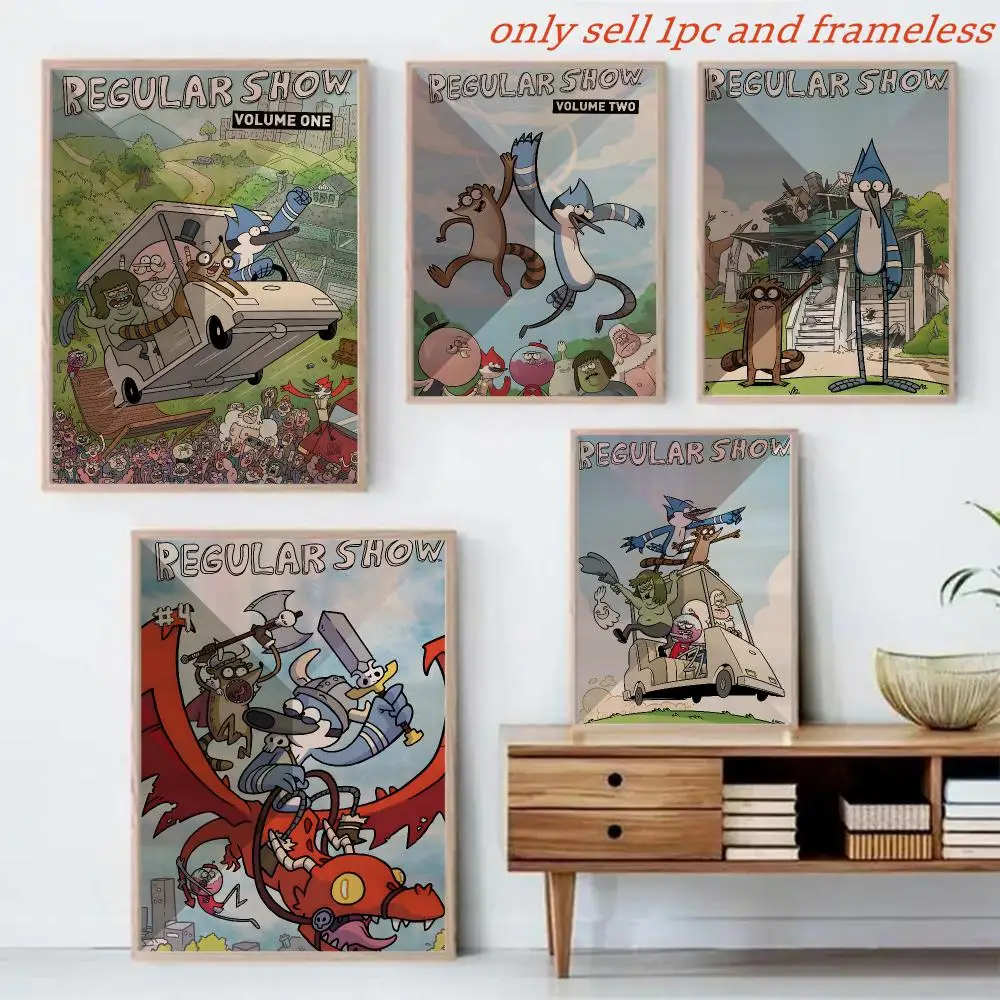 Cartoon R-regular Show Painting Calligraphy Canvas Mural For Interior Walls Crease-Free Beautiful For Living Room Bedroom