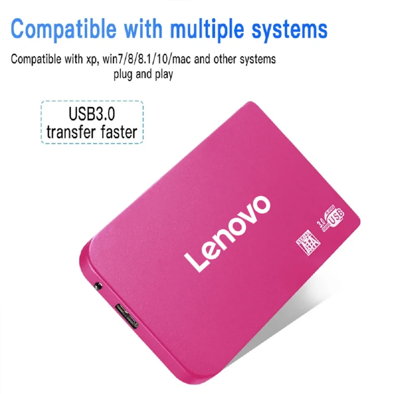 Lenovo Portable SSD 1TB External Solid State Drive 2TB Mobile Hard Disk High-Speed Storage Device For Laptops/Desktop/Mac/Phone