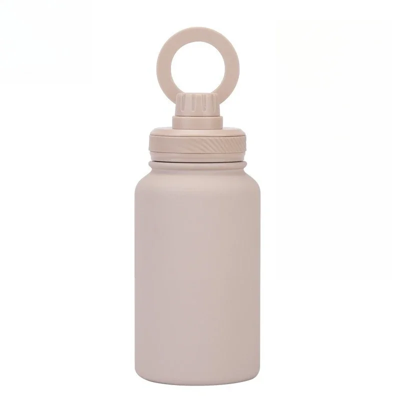 New mobile phone magnetic suction bracket water cup outdoor 650ML large mouth thermos cup stainless steel sports kettle
