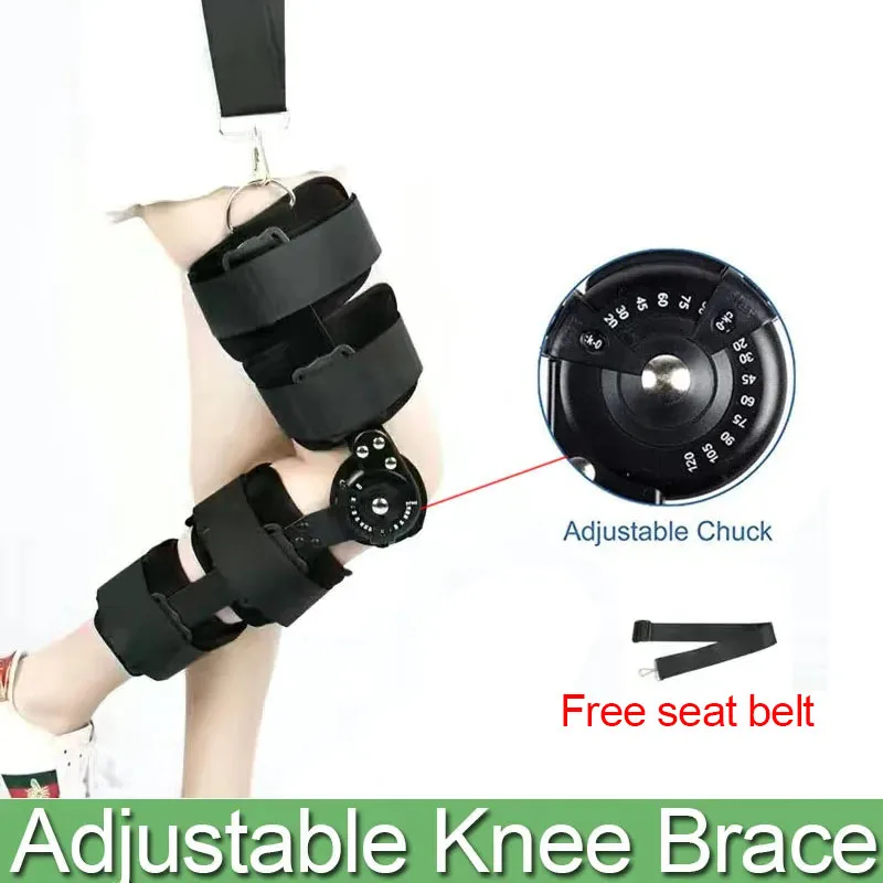 

Adjustable Hinged ROM Knee Brace, Post Op Recovery Stabilization, ACL, MCL and PCL Injury, Orthopedic Support Immobilizer