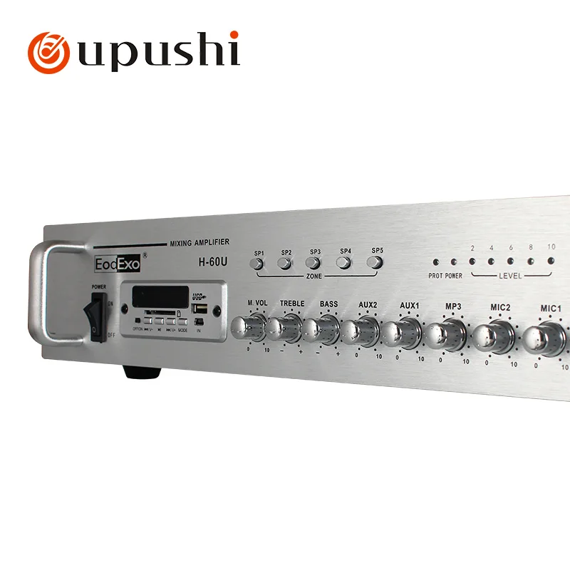 H-60U Public Broadcasting Home Bluetooth Pre amplifier 5-zone High power Audio Constant Voltage Amplifier view 5