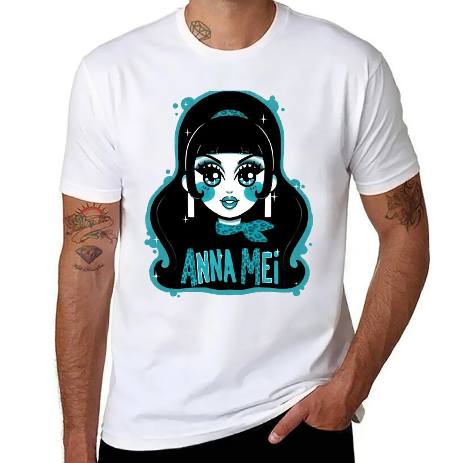 

Anna Mei-Blue Leopard Edition футболка мужские футболки для мужчин повседневные футболки с аниме для мужчин футболка