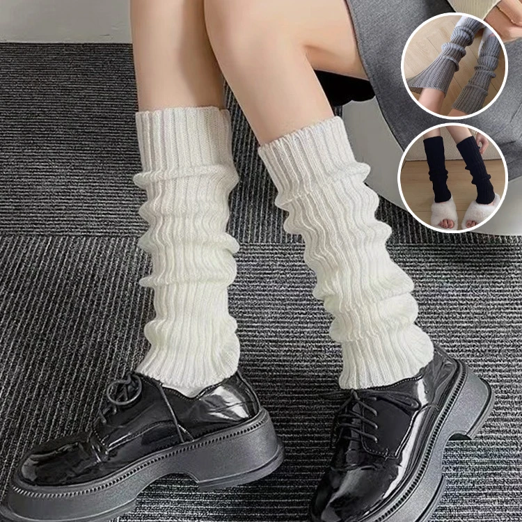 Retro Gray Slouchy Knitted Sock Sleeves Harajuku Streetwear 
