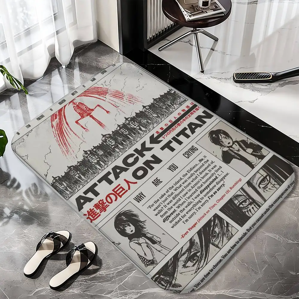 

Attack On TitanS Floor Mat Printed Large Carpets Room And Bedroom Carpets Bathroom Anti Slip Door MATS Small Carpets