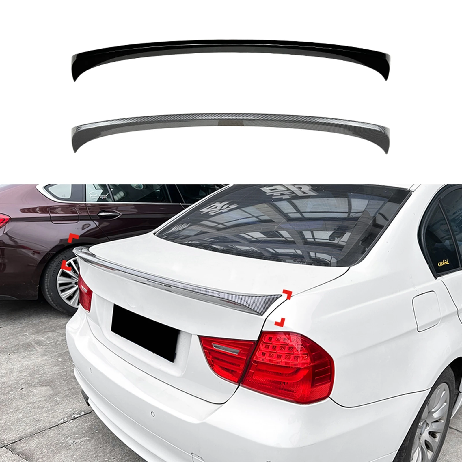 

Carbon Fiber Look/Gloss Black Rear Trunk Spoiler Wing Lip For BMW 3 Series E90 & E90 M3 Sedan 4-Door 320i 320li 325li 2005-2012