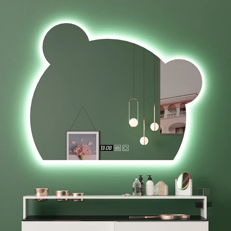 

Large Full Body Led Mirror Smart Lights Vanity Aesthetic Irregular Mirror Makeup Toilet Nordic Home Wall Espejo Pared Miroir