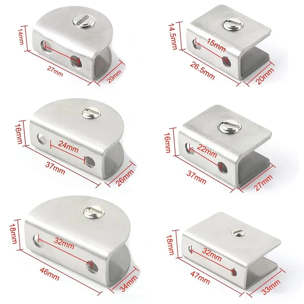 قطع غيار دعامات أرفف زجاجية من الفولاذ المقاوم للصدأ قابلة للتعديل من الزجاج الفضي تدعم أرفف زجاجية خشبية شديدة التحمل #6