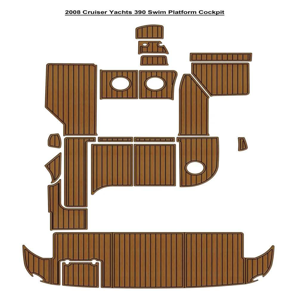 

2008 Cruiser Yachts 390 Swim Platform Cockpit Pad Boat EVA Teak Deck Floor Mat SeaDek MarineMat Style Self Adhesive