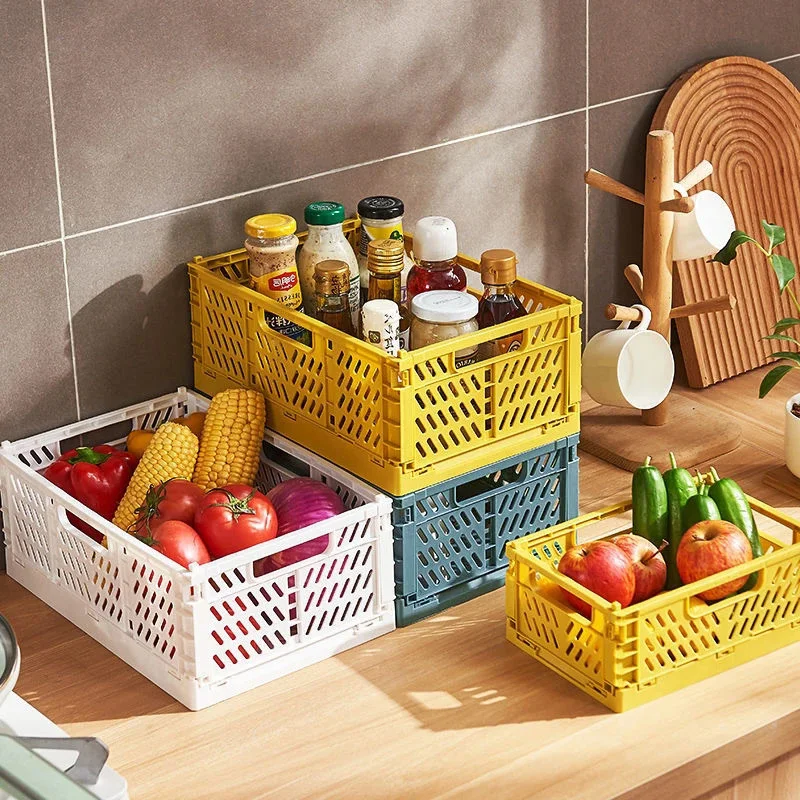 Folding Storage Basket Desktop Storage Snacks Stationery Cosmetics Storage Basket Miscellaneous  Fruit Basket