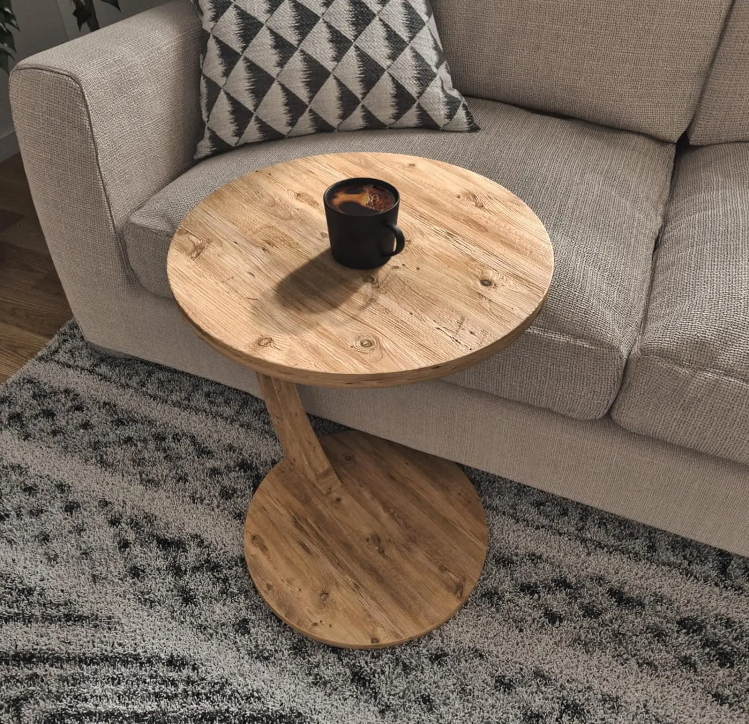 Comfort Corner End Table for Couch Slide Under,Modern Small End Table for Sofa,Easy Assembly Side Table for Living Room