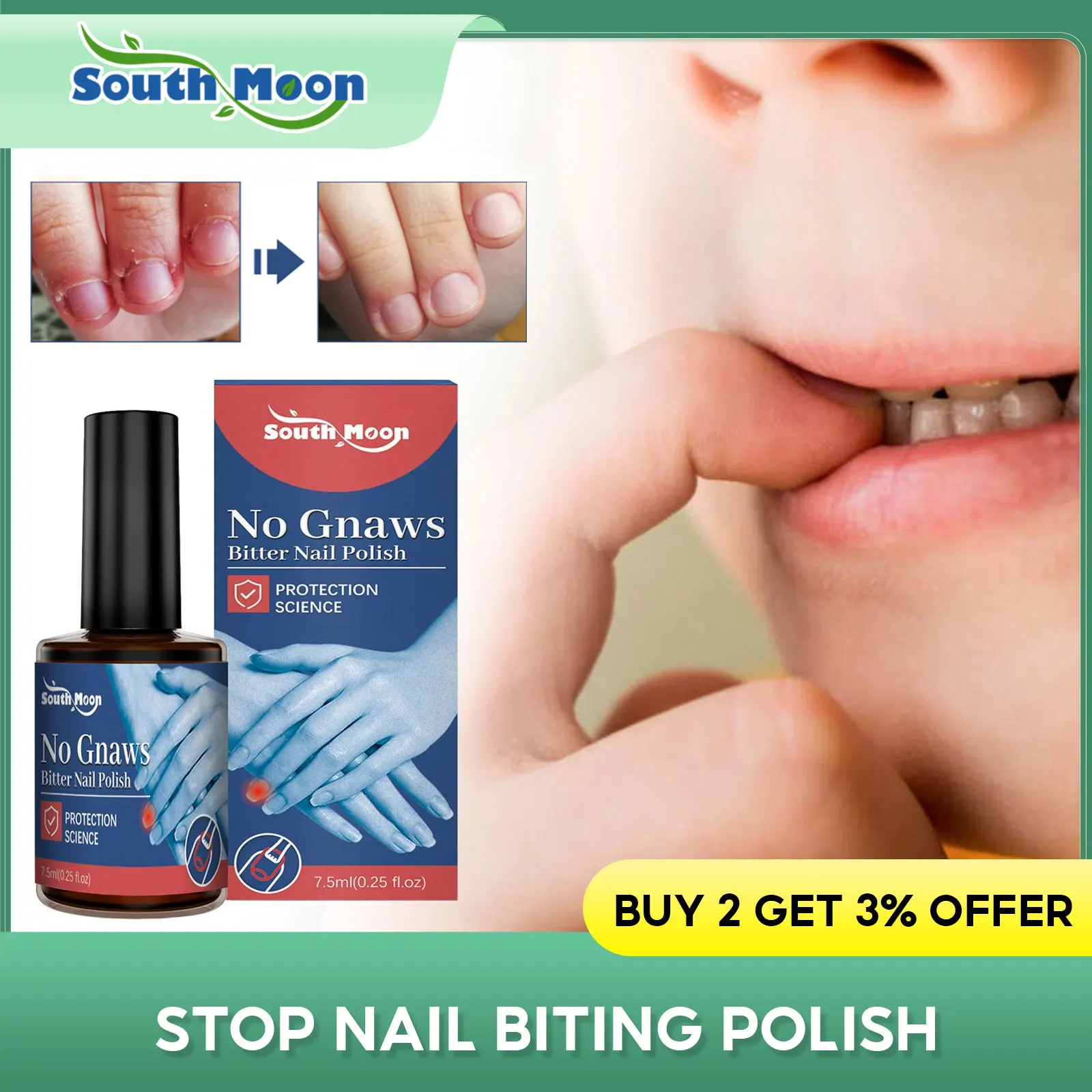 Stopping Nail Biting Polish Non Irritating Effective Quit Sucking Thumb Health Care Bitter Taste for Child Not Eating Fingernail