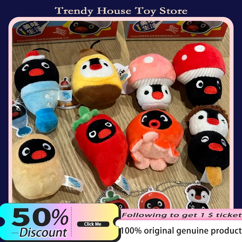 

Оригинальная новая серия Pingu's Delicious Life, плюшевая наклейка, слепая коробка, милый пингвин, игровая кукла, игрушка, магнит на холодильник, модный KidGift