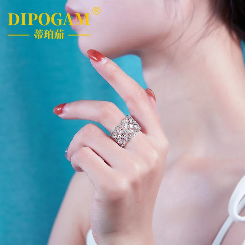 

Тихая роскошная ветровая кольцо с кружевом и бриллиантом из муассанита, чистое серебро 925, широкое издание, кольцо со звездой, пара колец