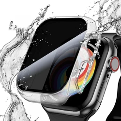 Privacy Glass + custodia per Apple Watch 45mm 41mm 44mm 40mm proteggi schermo Anti-Peeping temperato IWatch Series 9 8 7 6 5 4 SE Cover