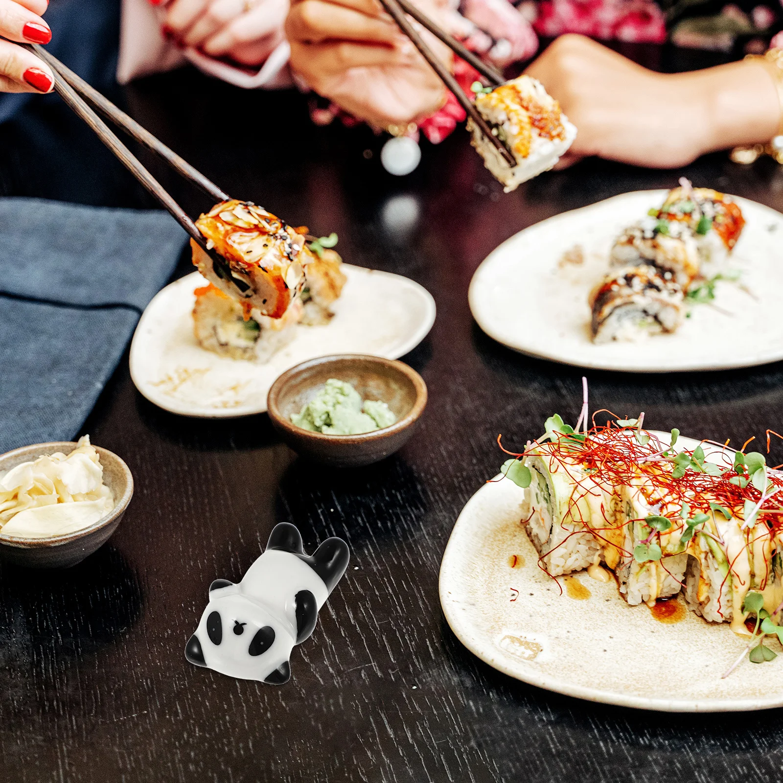 

8Pcs Ceramic Panda Chopstick Pillow Cute Animal Shape Holder for Table Organization Kitchen Dining Decor Easy to Clean