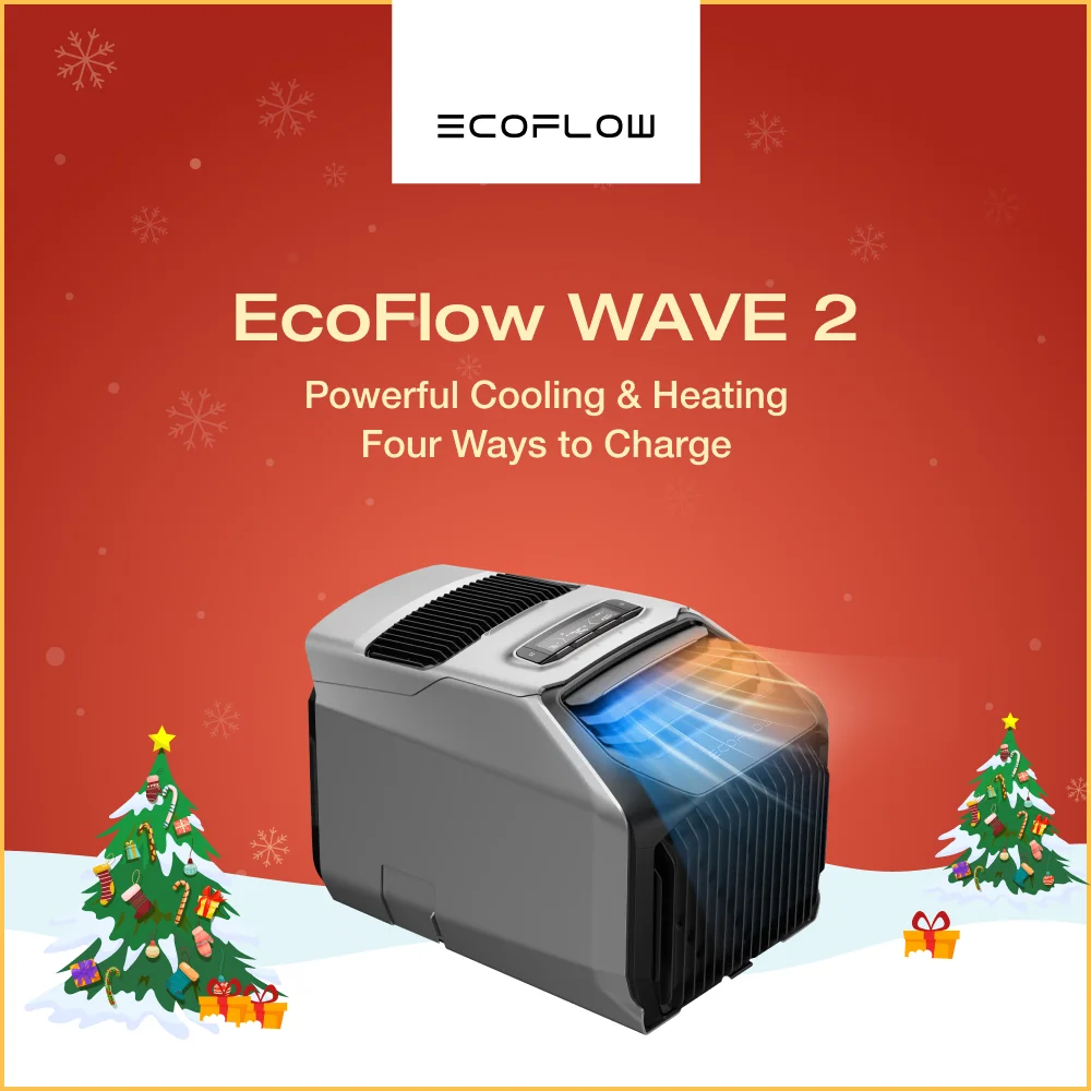 ECOFLOW WAVE 2 Portable Air Conditioner with Add-on Battery, Air Conditioning Unit with Heat, Portable AC for Outdoor Tent Camp