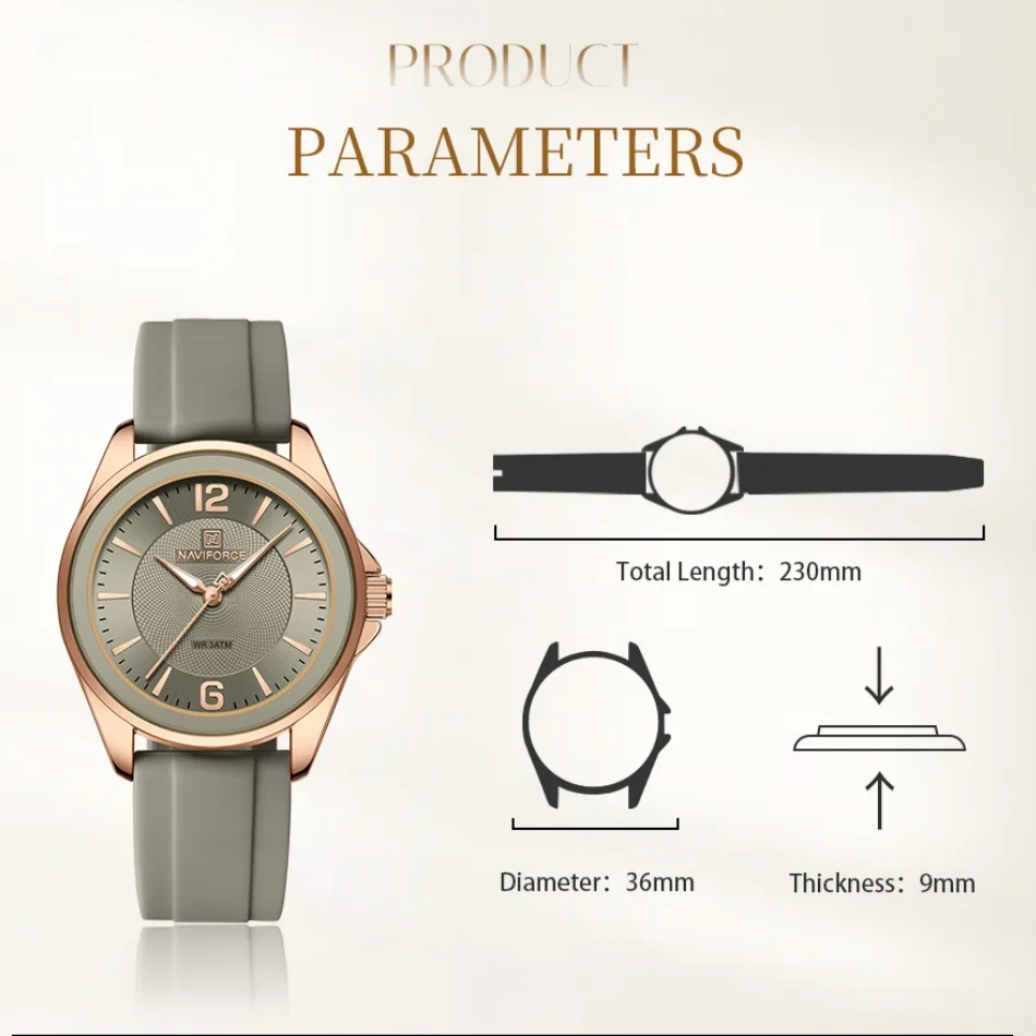 New Style NAVIFORCE Women's Watches Sport Silicone Strap Wristwatch Women Quartz Watch Clock Gift Reloj Mujer Relogios Feminino view 3