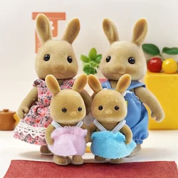 Easter Bunny Familyes Forest Animal 1:12 Scale Dollhouse Miniatures Accessorie Rabbit Bear Reindeer Pretend Play For Girl Gif