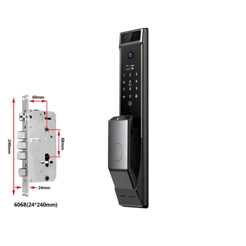 High quality electronic 3D face recognition fingerprint keyless smart camera screen video master door lock