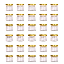 30 Pieces Mini Glass Honey Jars with Covers, 25ml Empty Glass Bottle, Wedding, Birthday Party, Return Gifts Glass Storage Jar