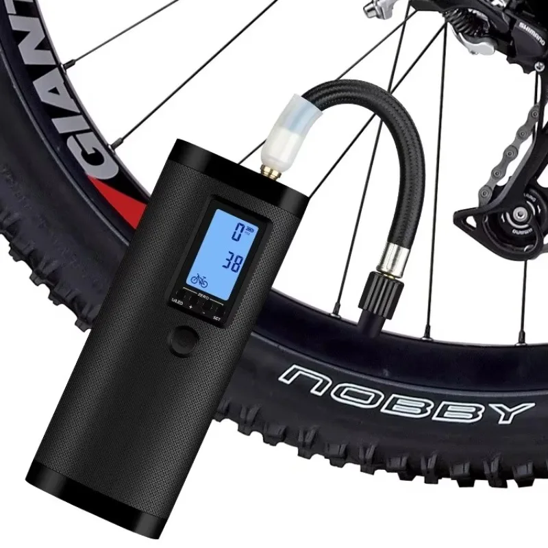 Rechargeable Air Compressor Pump Mini, Portable Cordless 2000mAh Power Bank USB Charging, for Motorcycle, Bike, Bicycle