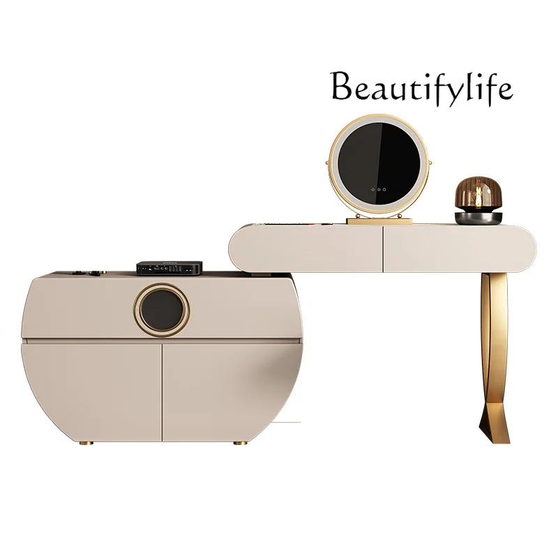 

Beige Organizer Dressing Table Aesthetic Full Set Luxury Mirror Dressing Table Bedroom Nordic Tocador Con Espejo Furniture Home