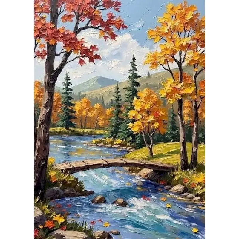 

GATYZTORY Woods Paint By Numbers Picture Color by Numbers Kit Scenery Acrylic Paint Painting Decor Picture Paint