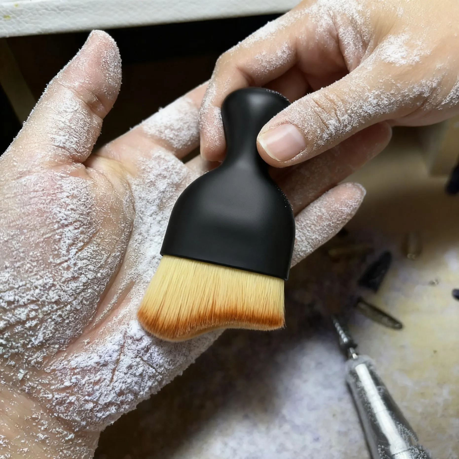 1pc Nail Dust Cleaning Brush Multifunctional Nail Art Make Up Brush Short-Handled Super Fluffy Dust Removal Manicure Salon Tools