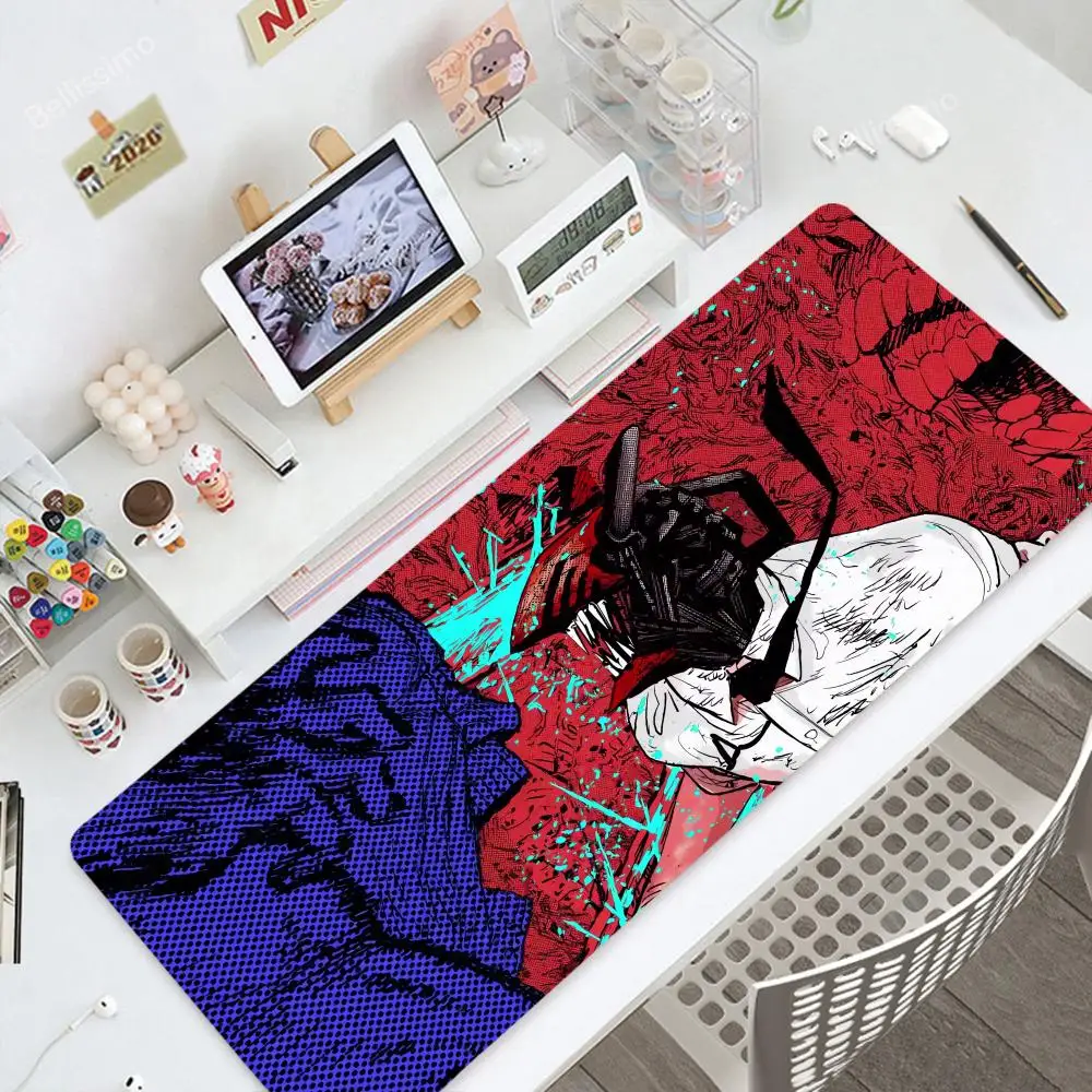 Hot Anime C_chainsaw M_man Mouse Pad 1200x600 Gaming High Definition Printing Super  Large Aesthetic Anti-slip Rubber  Desk Mat