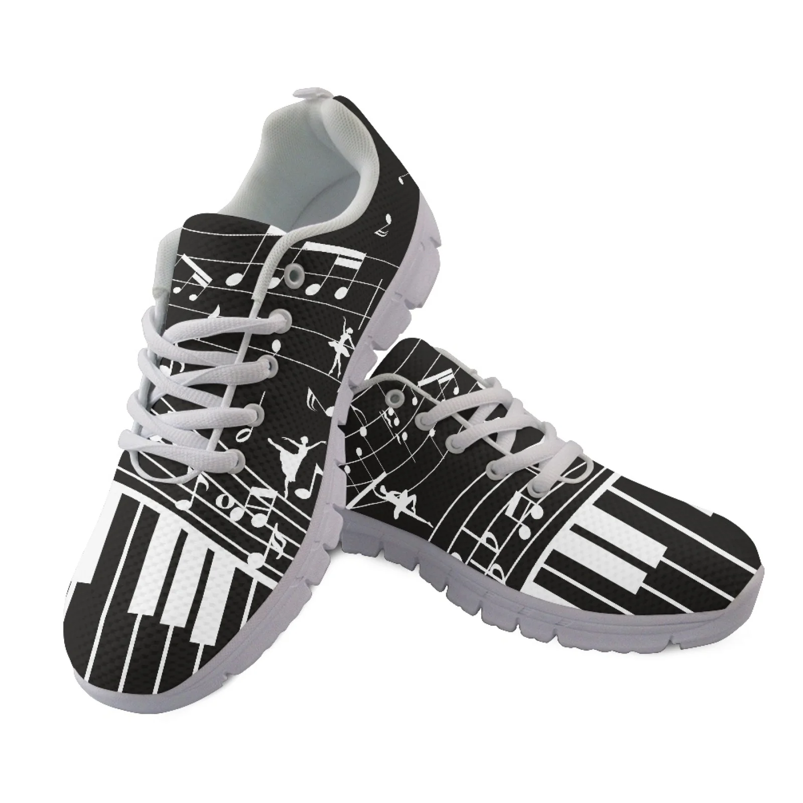 Coloranimal Brazil Music Notes Tennis Shoes Mesh & EVA Sole Fashion Sneakers Lightweight Athletic Footwear for Women