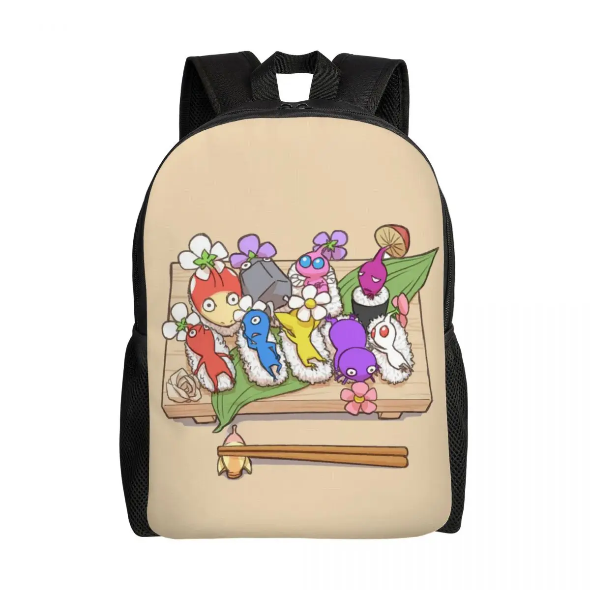 

Custom Pikmins Gaming Backpack for Boys Girls Anime Cartoon College School Travel Bags Women Men Bookbag Fits 15 Inch Laptop