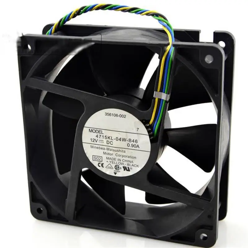 

New For Original NMB 4715KL-04W-B46 12cm 12038 12V0.90A 4-wire PWM High Air Volume Fan