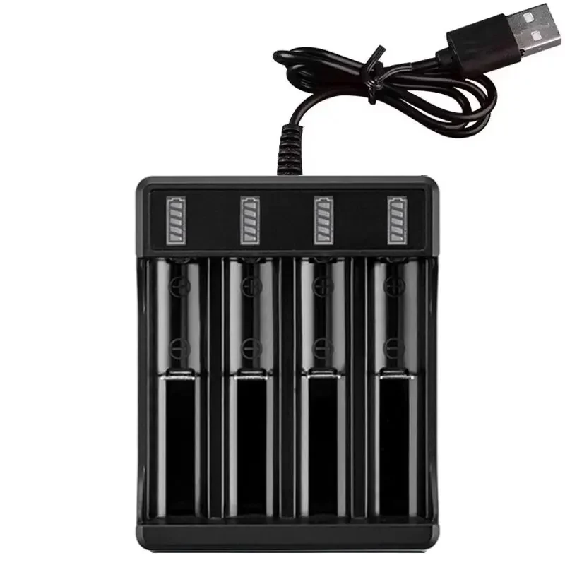1-4pcs 18650 Battery Charger with 1/2/4 Slots 4.2V Rechargeable Lithium Battery Charging Station for Dual Slot Batteries