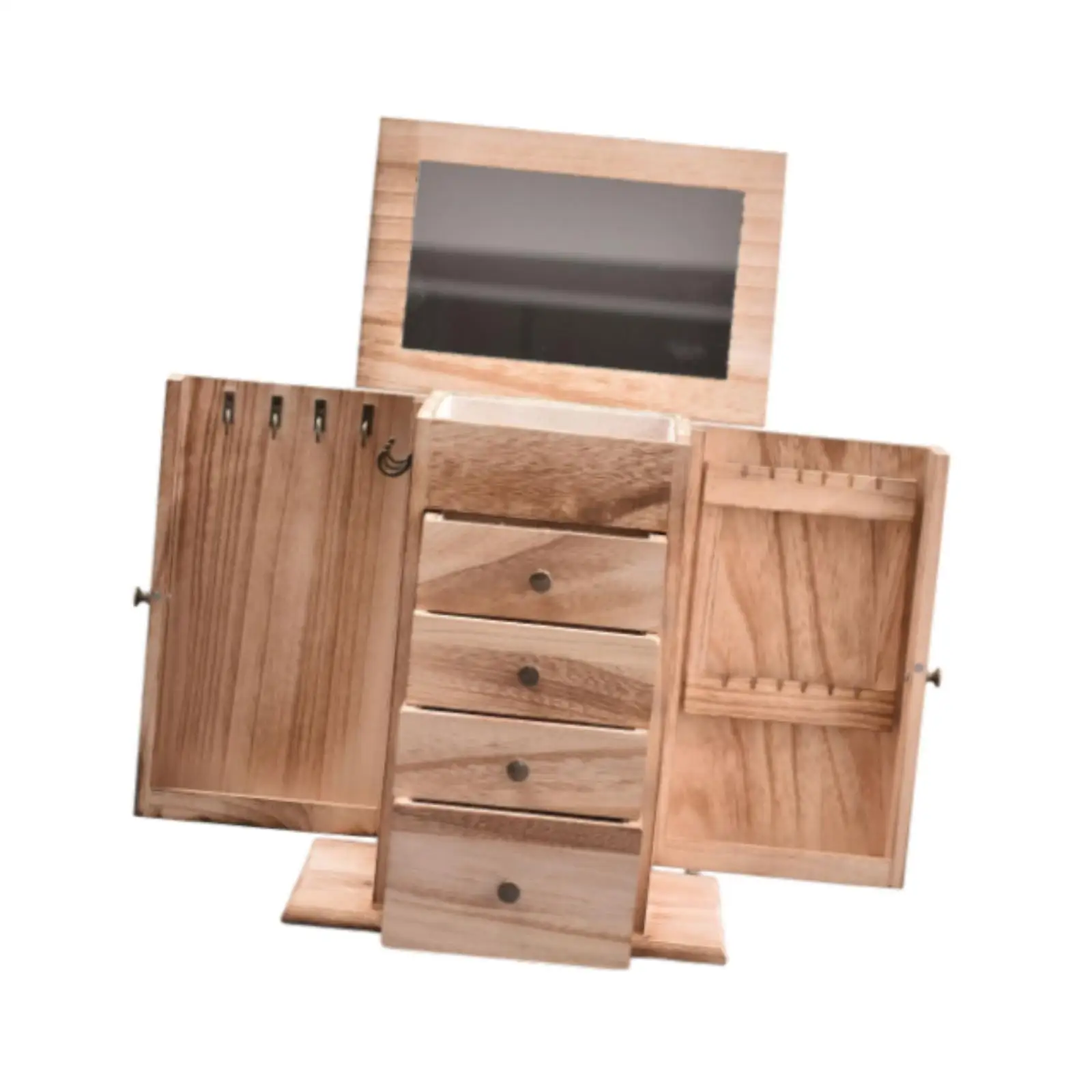 

Деревянная шкатулка для драгоценностей в деревенском стиле, витрина для ювелирных изделий для часов, безделушек, брошей