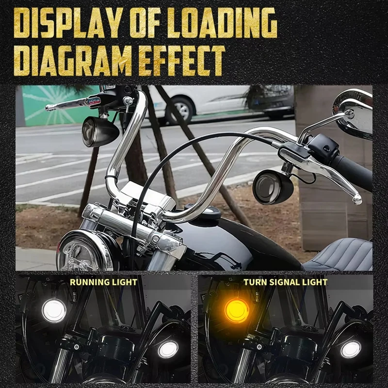 Super Sale Motorcycle LED Turn Signals Light with Relocation Kit Front Running Lamp for Harley Touring Softail Dyna Sportster