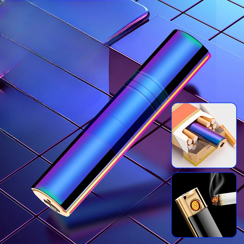 Hot Mini Portable Windproof Plasma USB Rechargeable Electric Lighter Ultra-thin Flameless Cigarette Lighter Gadget Men's Gifts