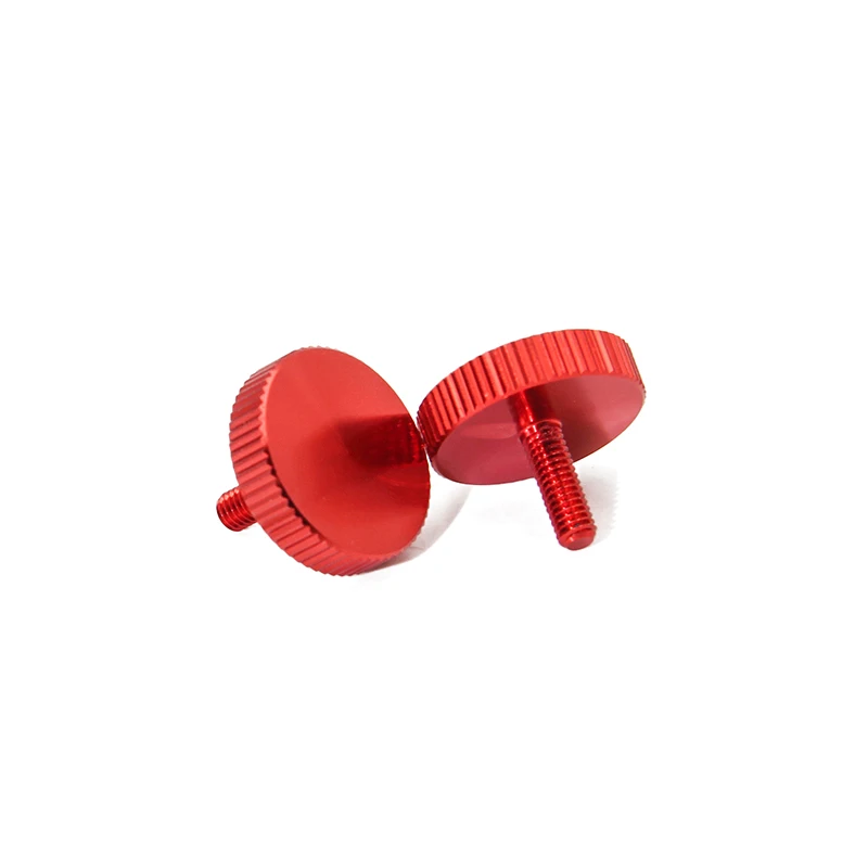 1000  pieces Custom Precision Metric M5 Flat Head Nickel Aluminum Knurled Head Anodized Color Thumb Screws