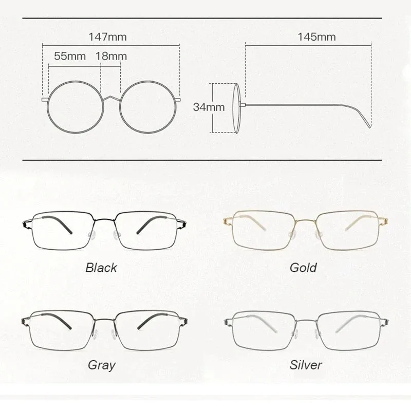 Ultraleichte Titan-Brille, Rahmen für Herren, Retro-Quadratbrille, Damenbrille, Leserezept, Blaulicht-Blockierung + 3,5 + 4,0 – Detail 5